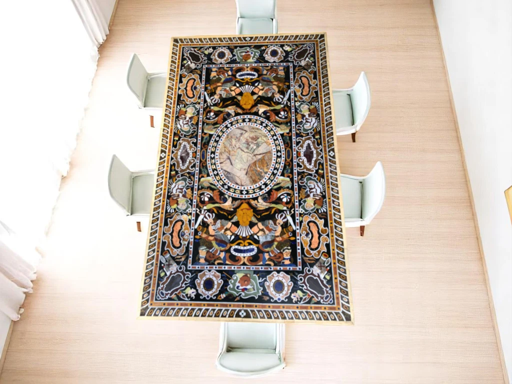 Elegant Stone Top Dining Table – Perfect for Any Dining Room